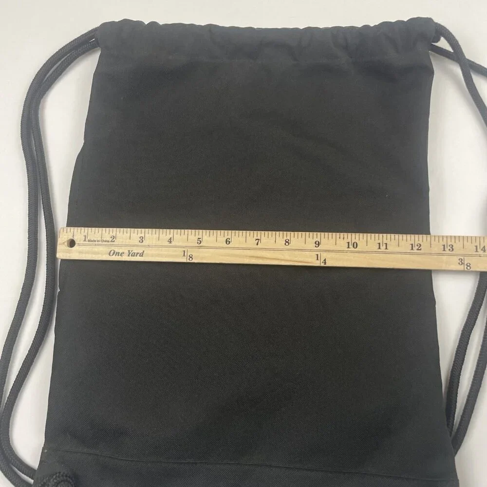Billabong Drawstring Backpack Gym Sports Yoga Black Gray Canvas